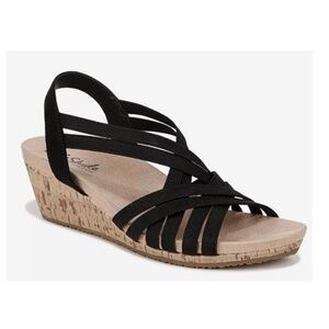 LifeStride Mallory Black Strappy Wedge Sandals - Never Worn - Sz 9W